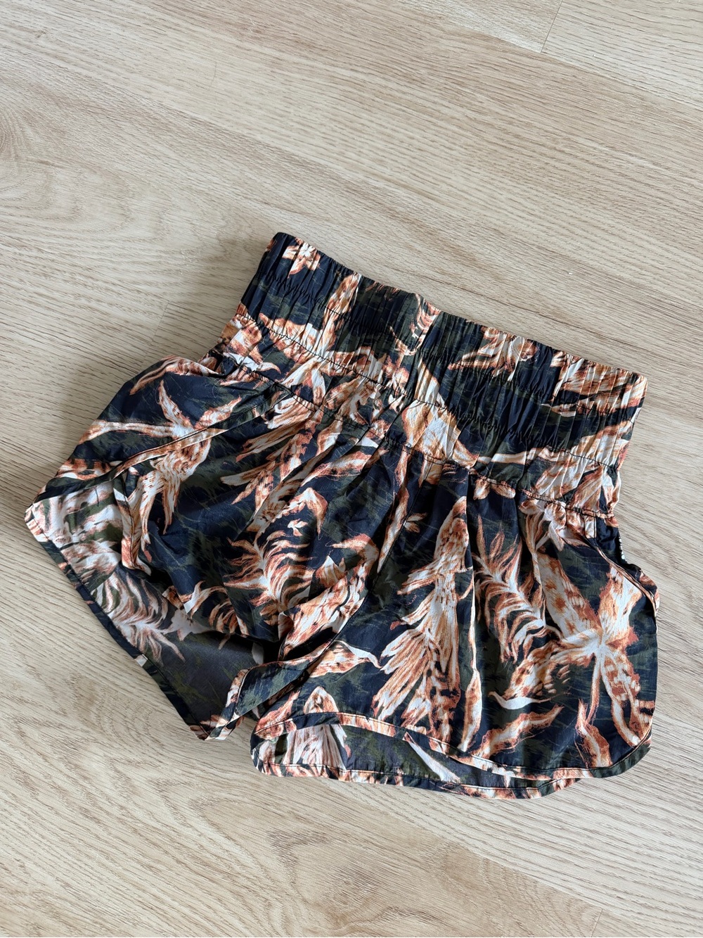 Free People Movement Shorts with Tropical Leaf Print